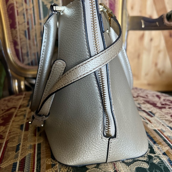 Calvin Klein Brooke leather satchel shoulder bag champagne color handbag - Picture 9 of 15